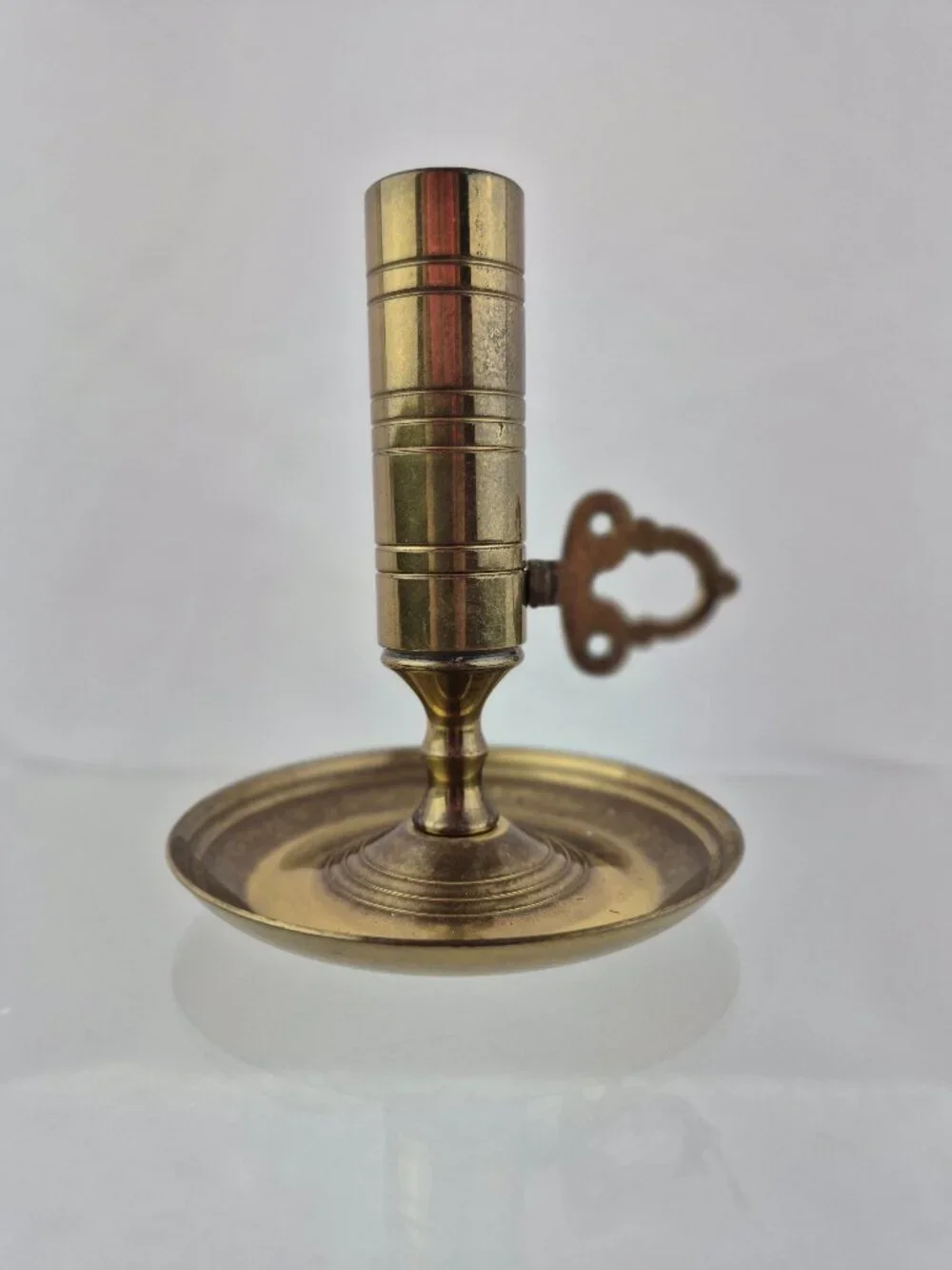 Vintage Brass Chamberstick Push-Up Candlestick Holder Made in Sweden